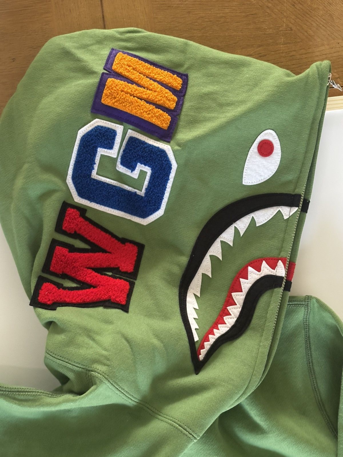 Bape Authentic ape bape shark full zip hoodie green L new Size US L / EU 52-54 / 3 - 3 Thumbnail