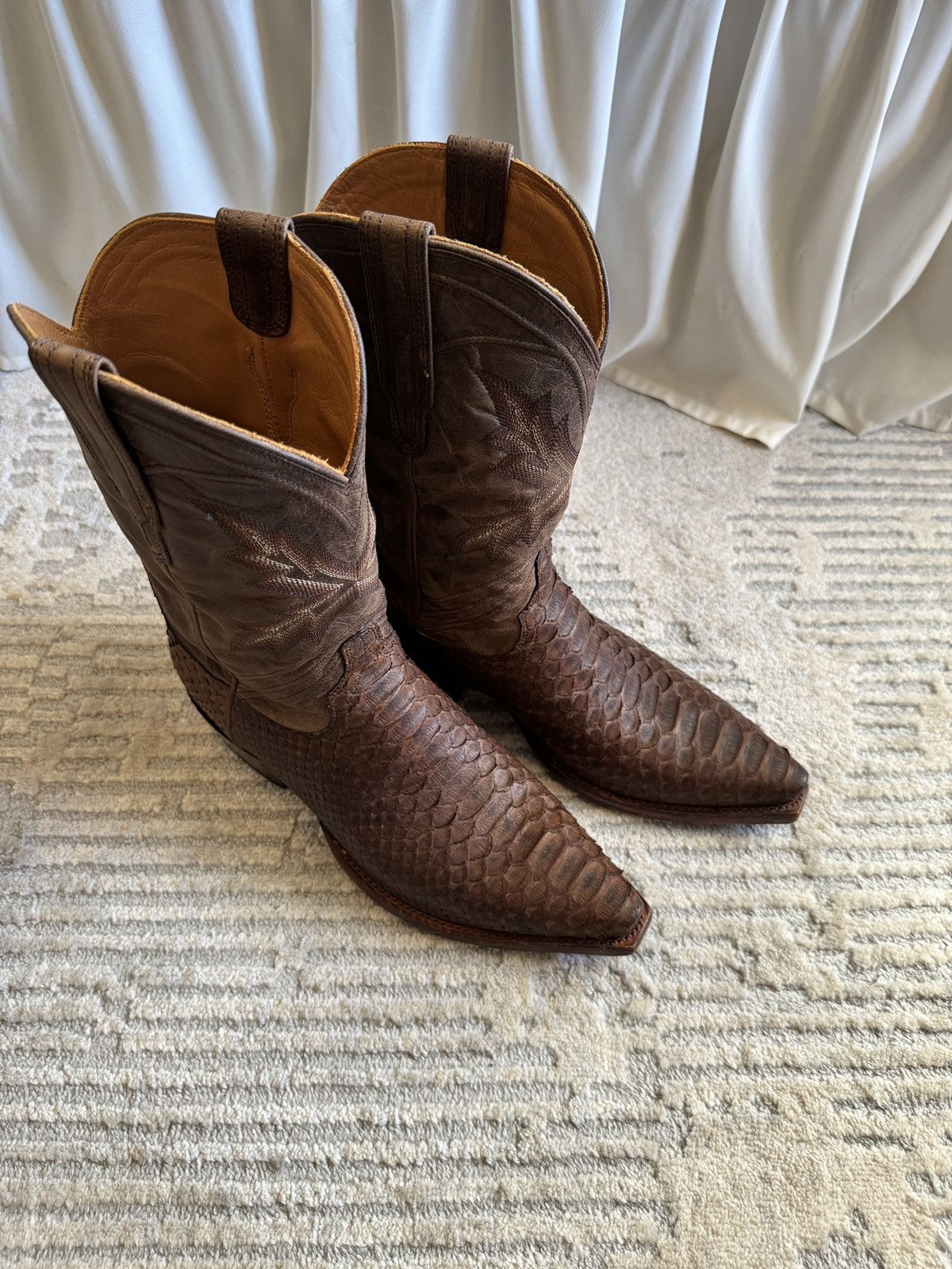 Tecovas The Barrett - Sport Rust Python Cowboy Boots | Grailed