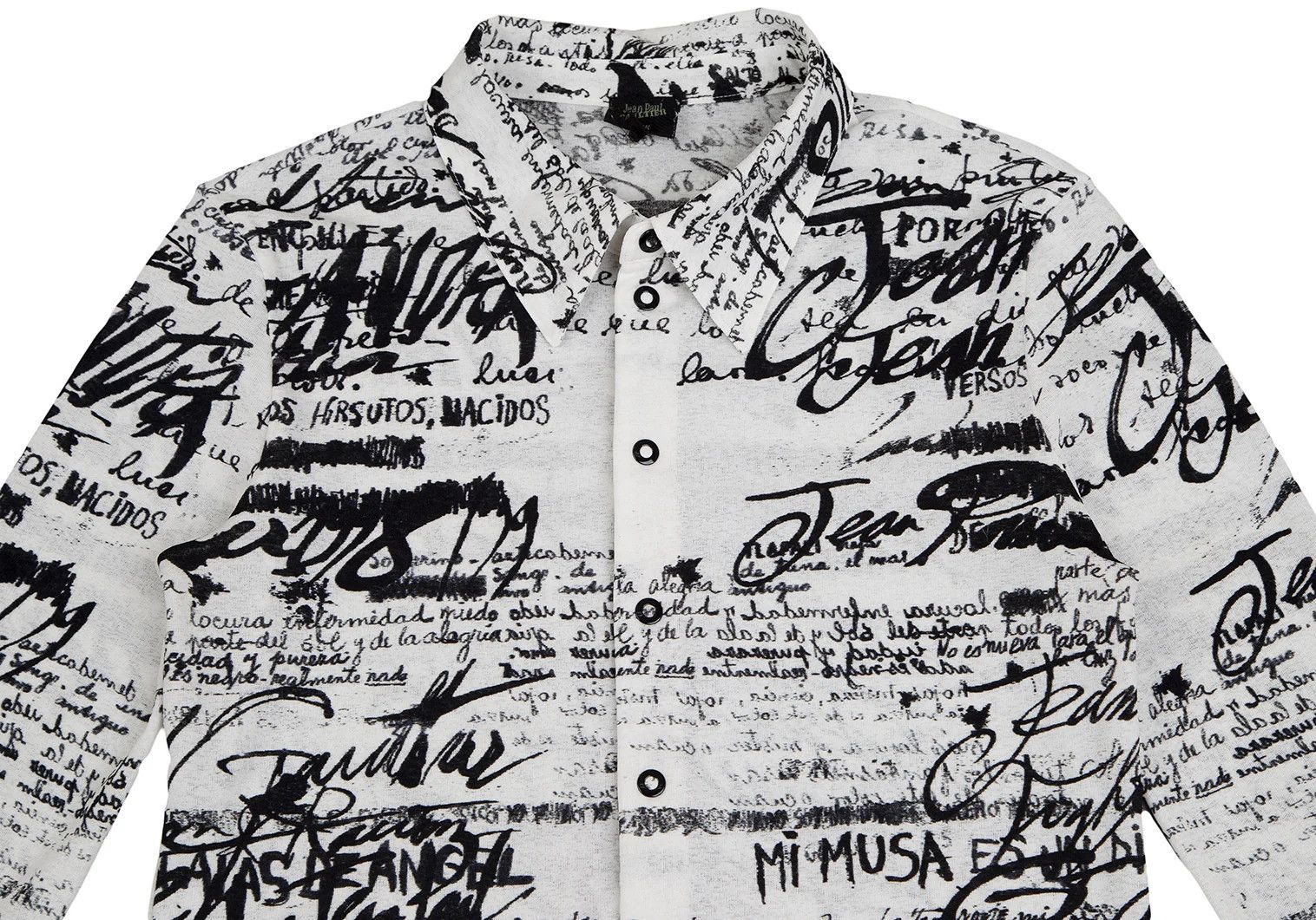 Jean Paul Gaultier Snap Button Shirt in Black and White, Size 48 Size US M / EU 48-50 / 2 - 2 Thumbnail