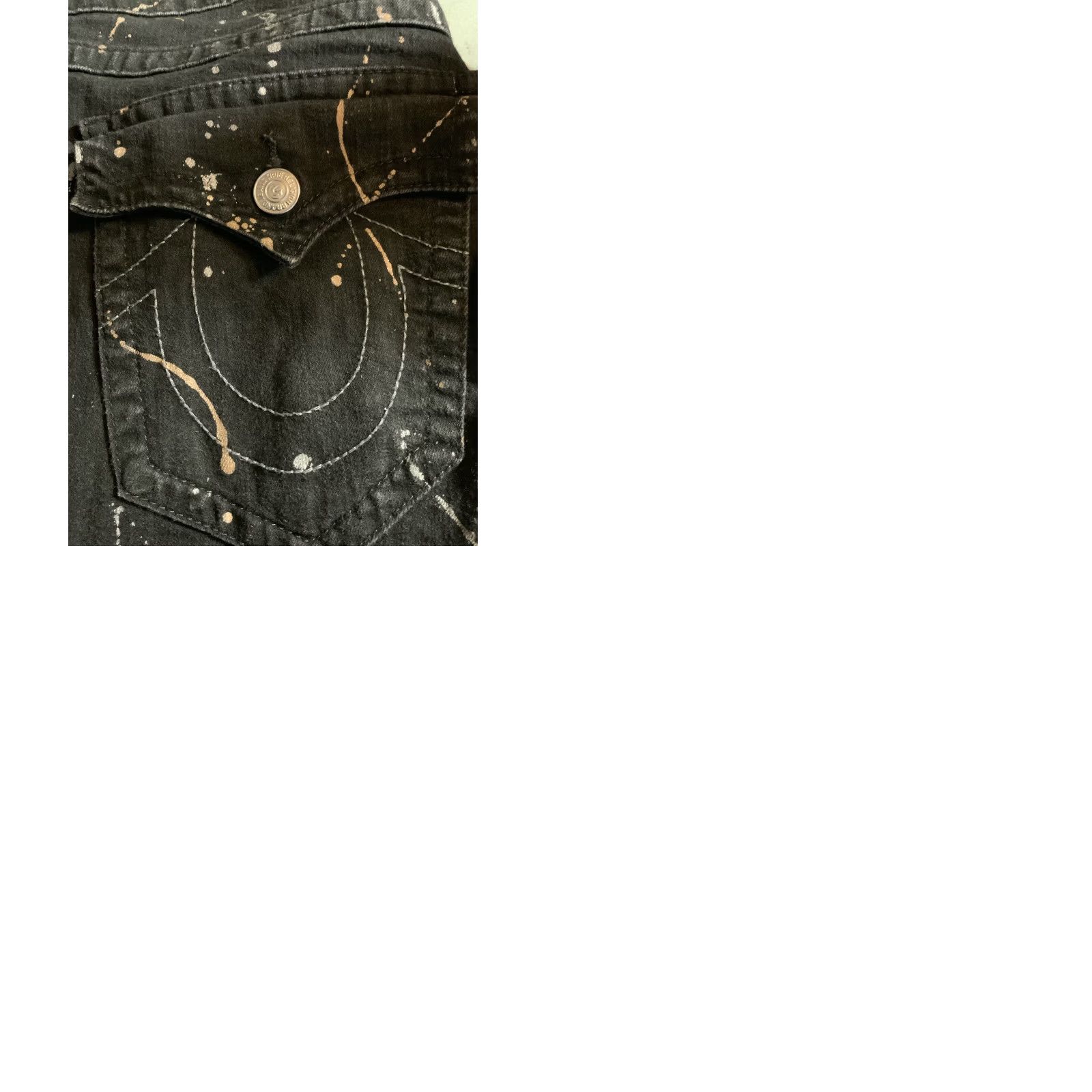 True Religion VINTAGE True Religion Paint Splatter Skinny Flap Horseshoe Mens Black Denim Jeans Sz. 40 - Men Jeans Black 40 Slim Skinny Flap Horseshoe 34 Inseam Size US 40 / EU 56 - 9 Thumbnail
