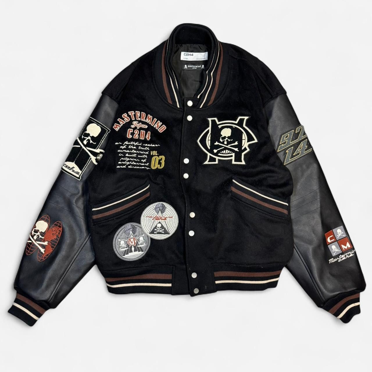C2H4 × Mastermind Japan C2H4 x Mastermind JAPAN Vol.3 Curvilinear Varsity Jacket Size US XL / EU 56 / 4 - 1 Thumbnail