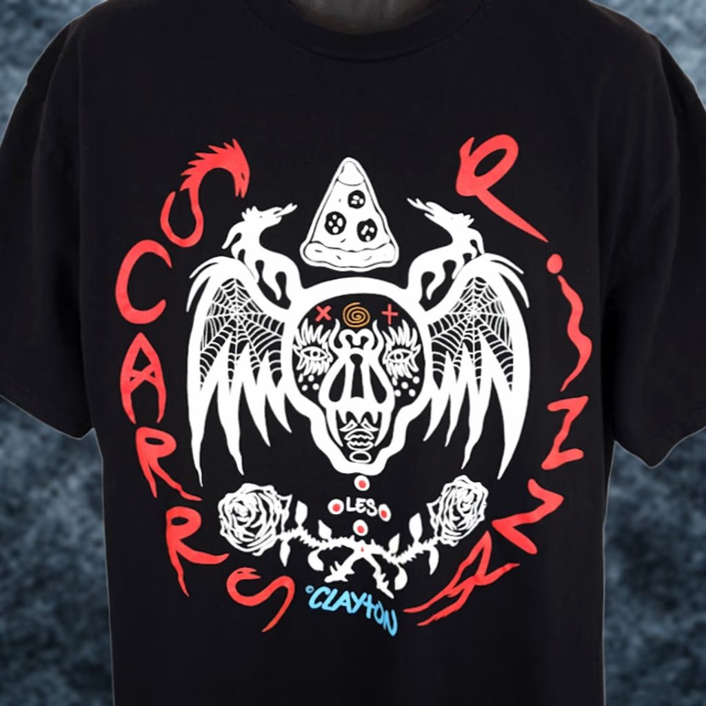 Gildan Clayton Patterson T Shirt Mens XL Black Scarrs Pizza Collab Art Tee Las Vegas Mens XL Black Size US XL / EU 56 / 4 - 1 Thumbnail