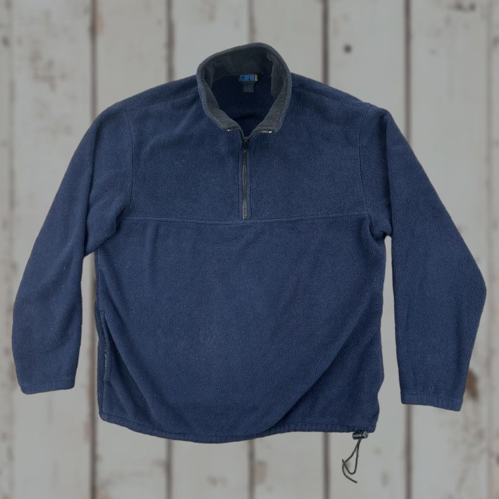 J.Crew VINTAGE J.CREW Sport Women L Blue 1/4 Zip Pullover Fleece Sweatshirt Crew Neck Zip Women Size L / US 10 / IT 46 - 1 Thumbnail