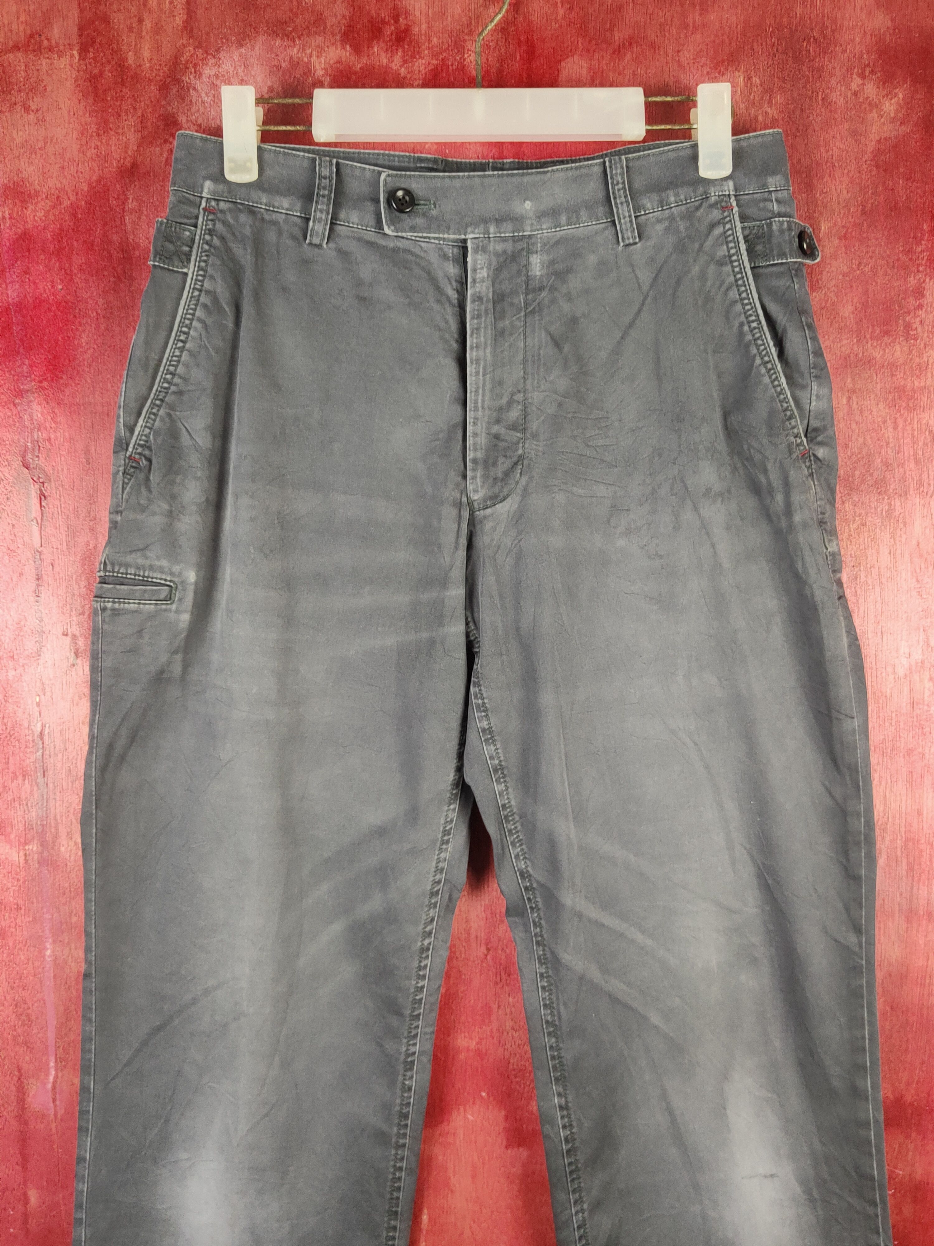 Japanese Brand Mind Free Gray Faded Multipocket Tactical Cargo Pants #S1723 Size US 30 / EU 46 - 2 Thumbnail