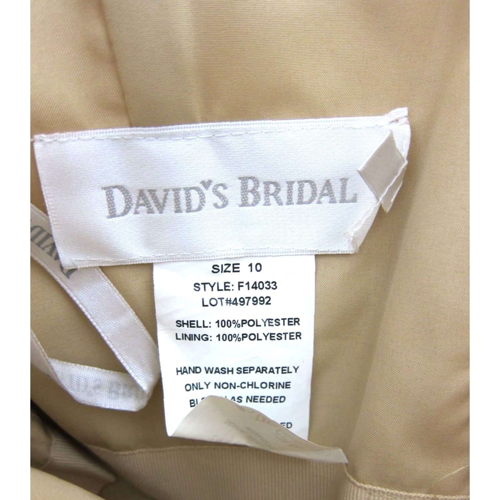 Vintage David's Bridal Gold Shimmer Ruche Strapless Long Party Prom Bridal Gown Dress 10 Size L / US 10 / IT 46 - 3 Thumbnail