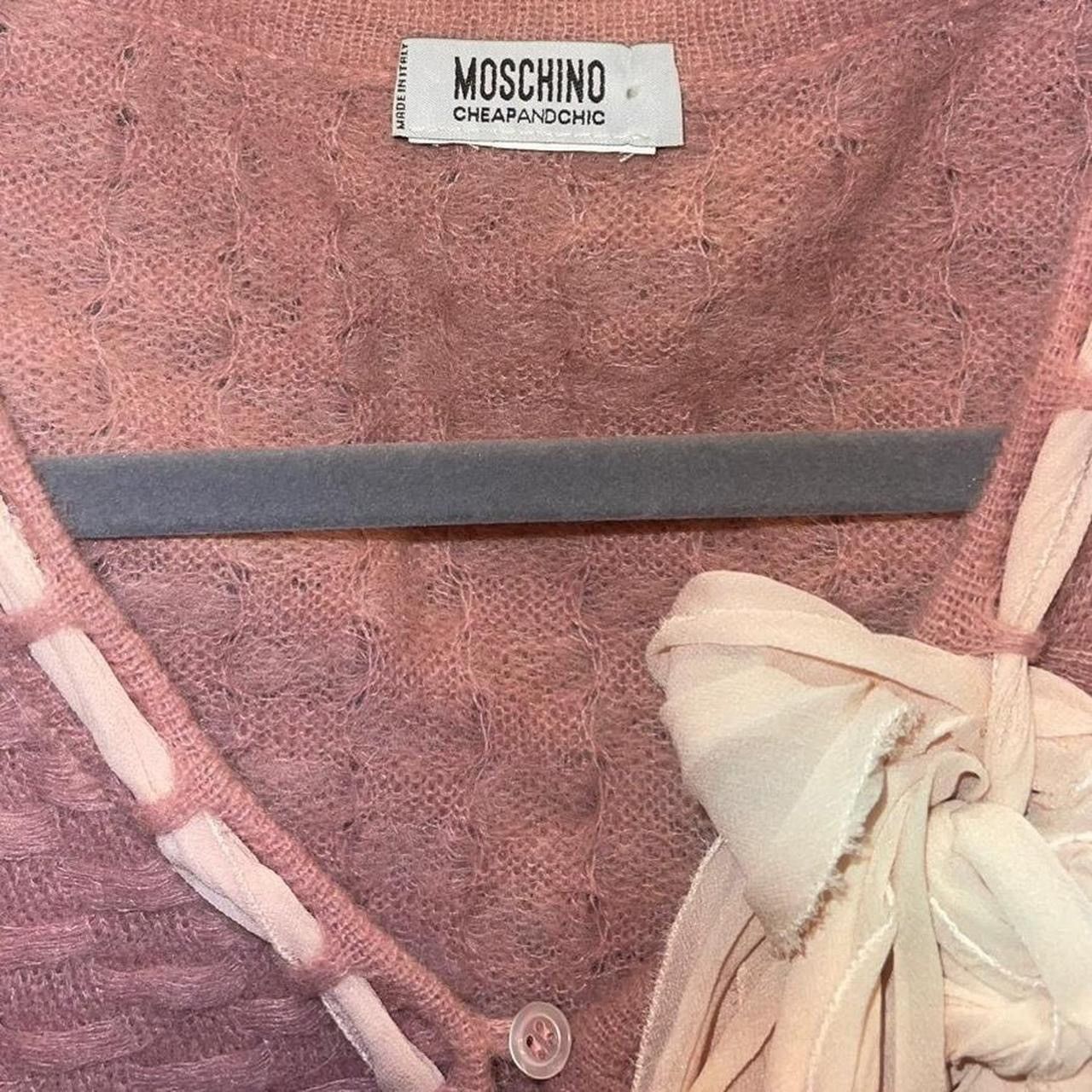 Moschino Archive Rare Moschino Alpaca Silk Pink Cardigan Runway 94’ Size M / US 6-8 / IT 42-44 - 3 Thumbnail