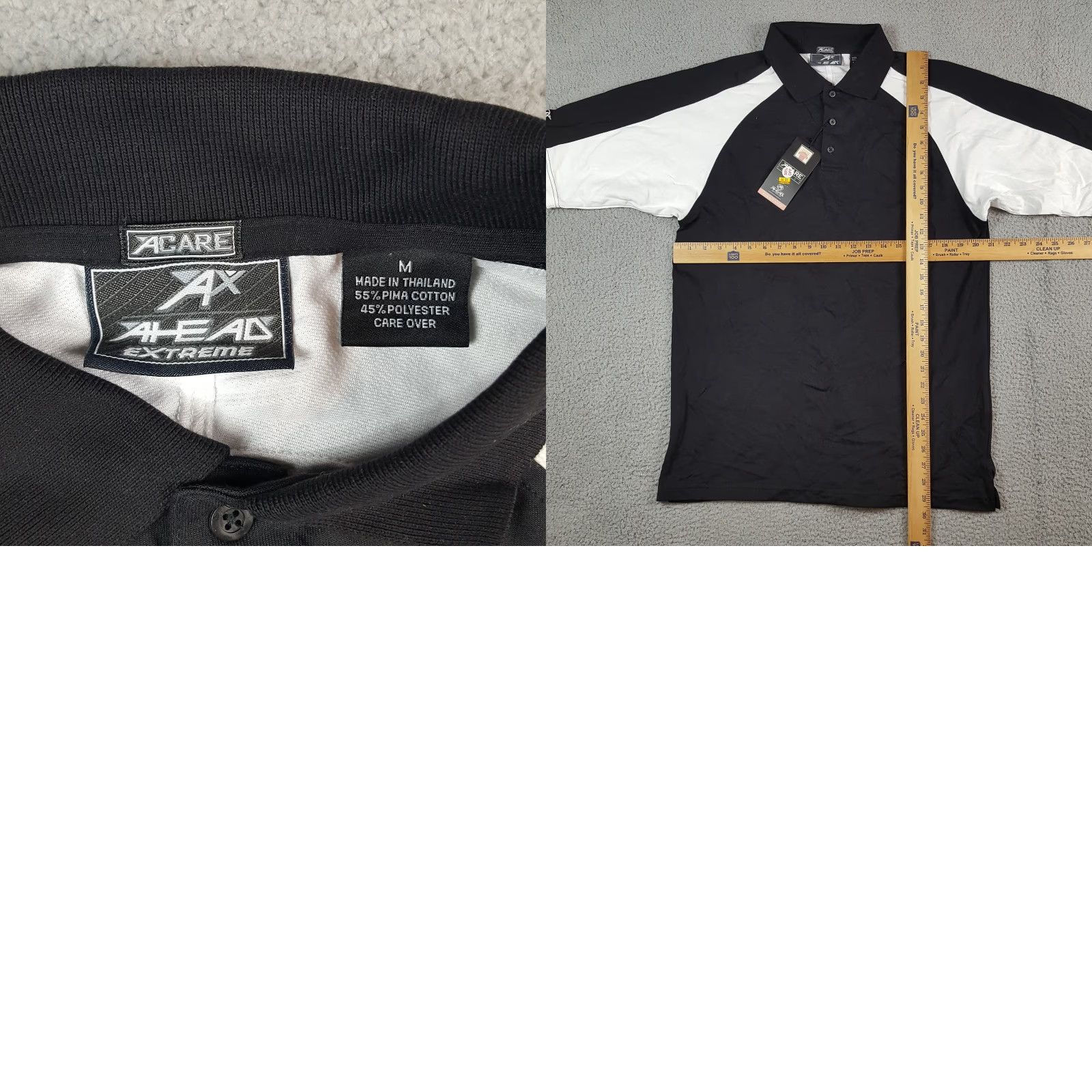 Vintage VINTAGE Ahead Polo Shirt Men Black Striped Breathable Lightweight Collared Size M Size US M / EU 48-50 / 2 - 8 Thumbnail