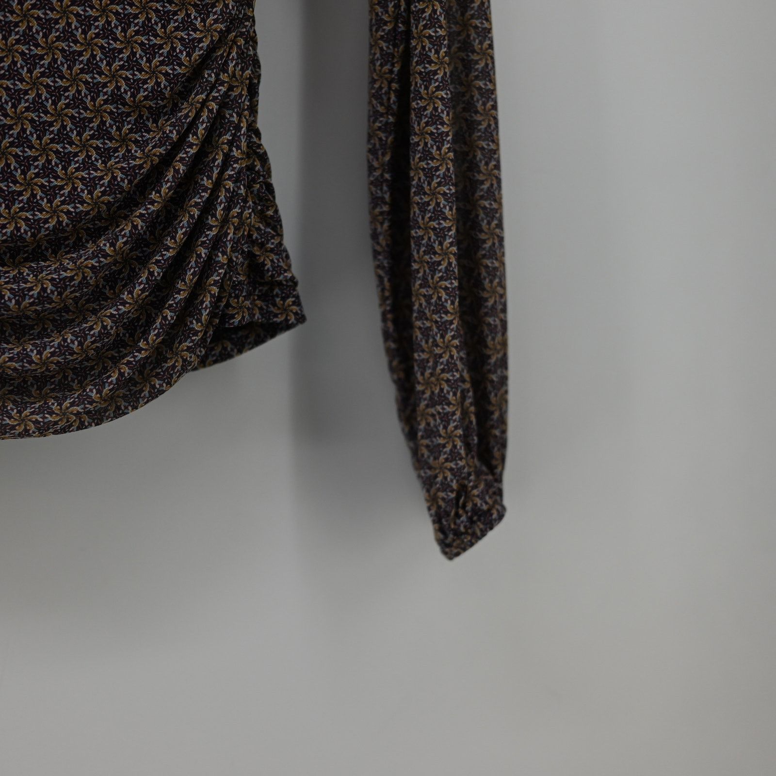 Other Gimmick Size M Floral Ruched Long Sleeve Top Y2K Style Size M / US 6-8 / IT 42-44 - 13 Thumbnail