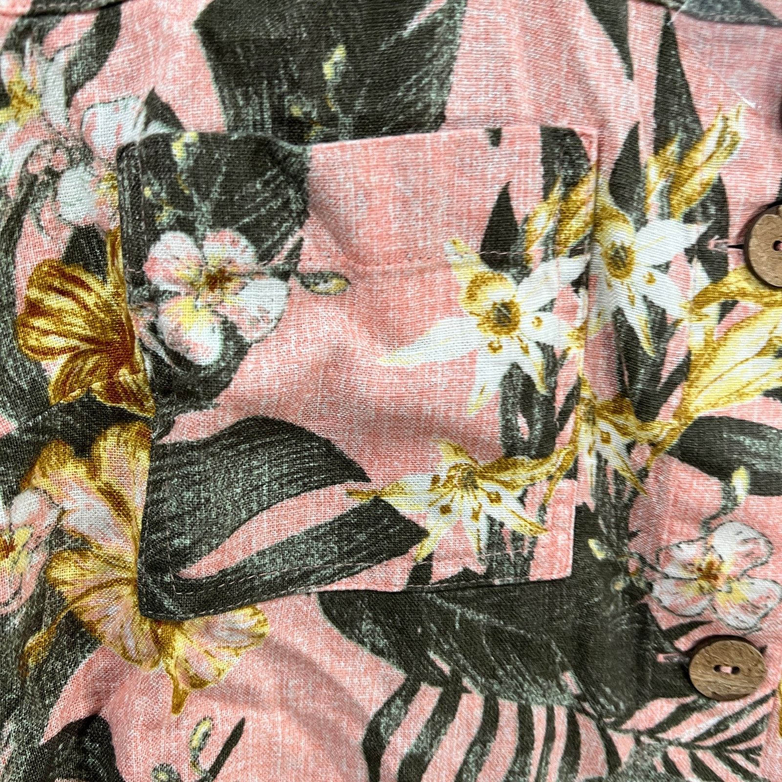 Denim & Co. Denim & Co. Naturals Printed Linen Blend Jean Jacket Coral Size S / US 4 / IT 40 - 5 Thumbnail