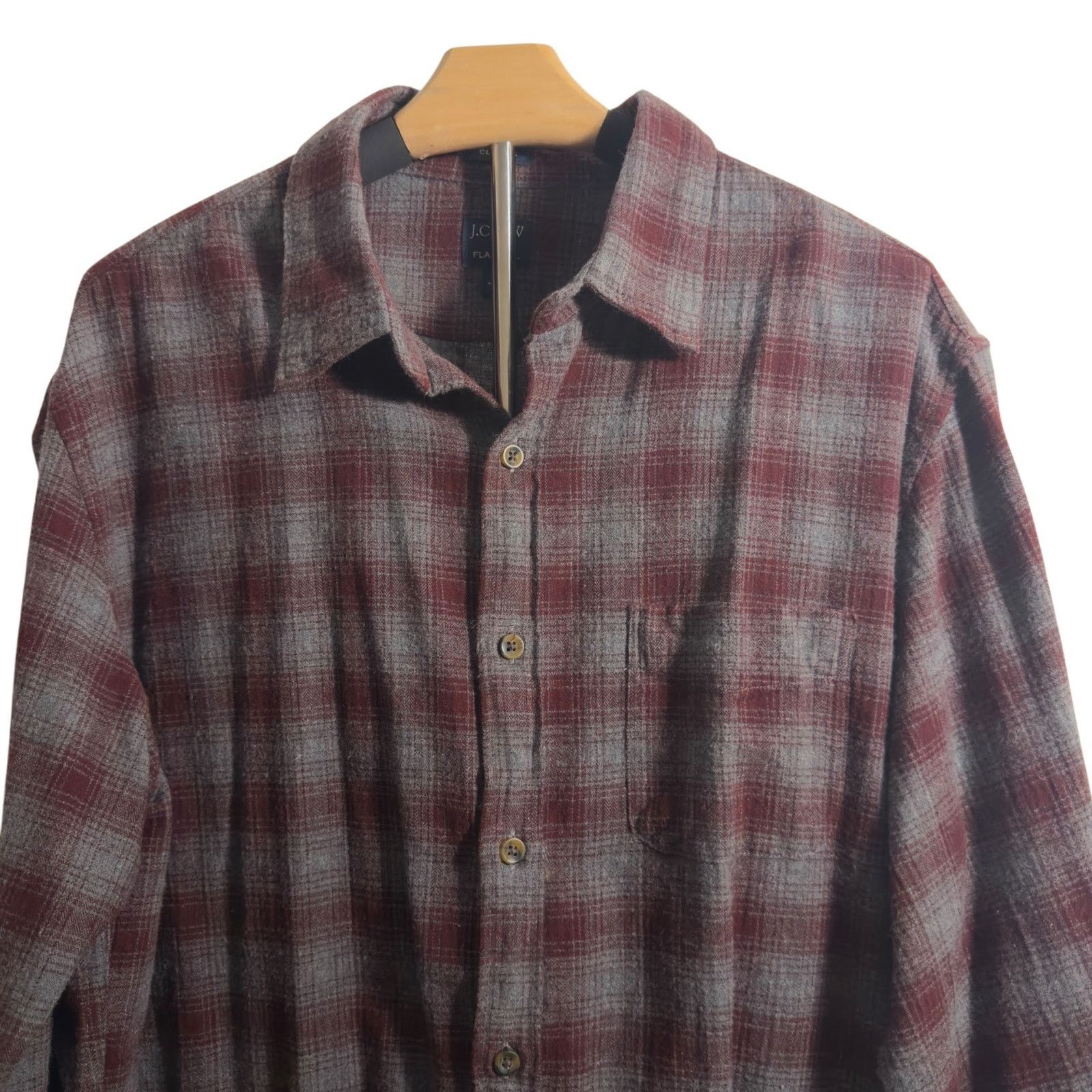 J.Crew J. Crew Flannel Maroon Grey Plaid Large Size US L / EU 52-54 / 3 - 3 Thumbnail