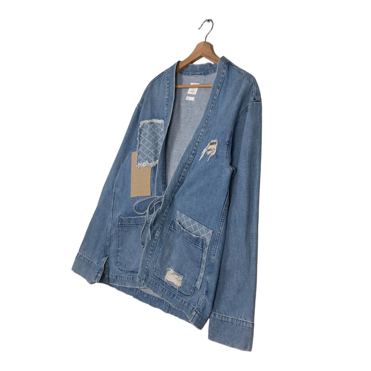 Japanese Brand 🔥VINTAGE KIMONO DENIM JAPAN TRADITIONAL PATCH WORK DESIGN Size US S / EU 44-46 / 1 - 2 Thumbnail