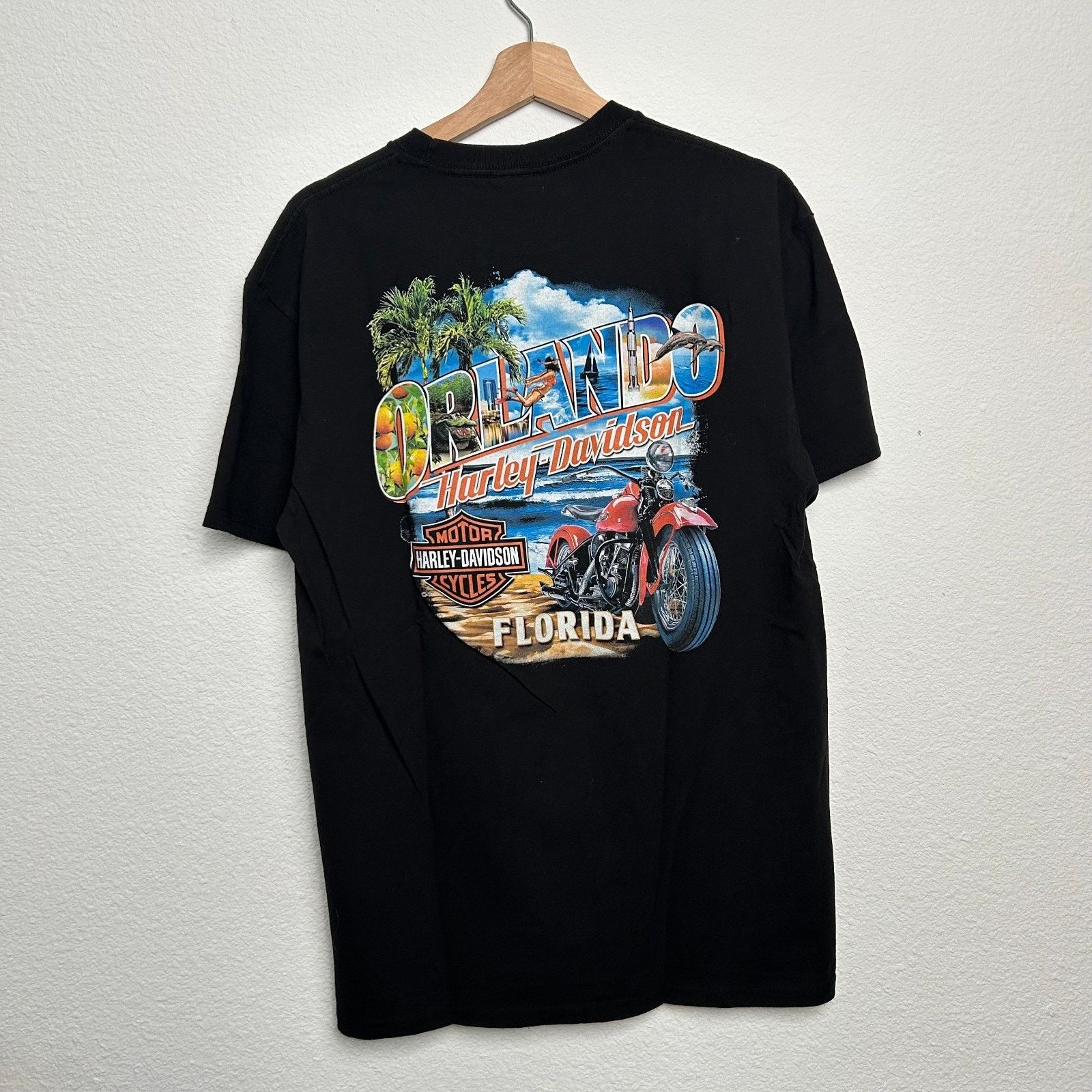 Harley Davidson Harley Davidson Tee Shirt Mens Large Black Orlando Crew Neck Size US L / EU 52-54 / 3 - 2 Thumbnail