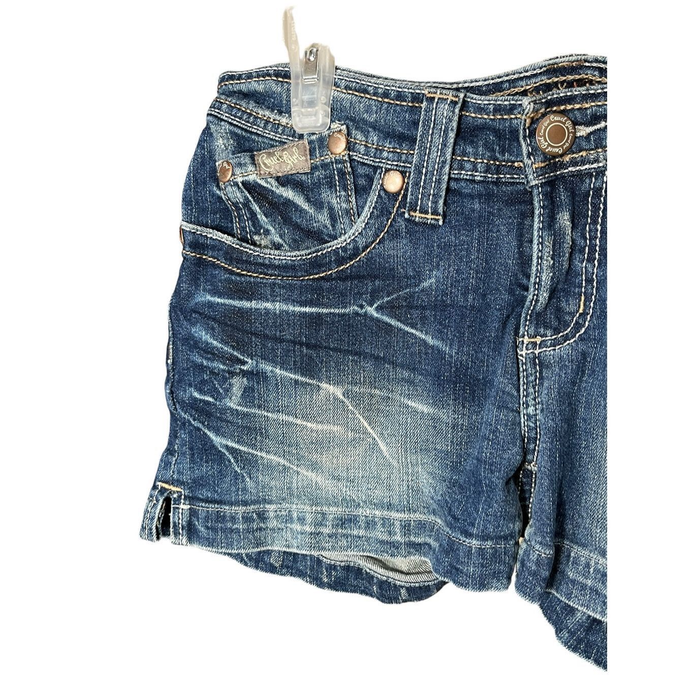 Other Cruel Girl Y2K Leslie Low Rise Denim Shorts Size 1 Size 29" - 2 Thumbnail