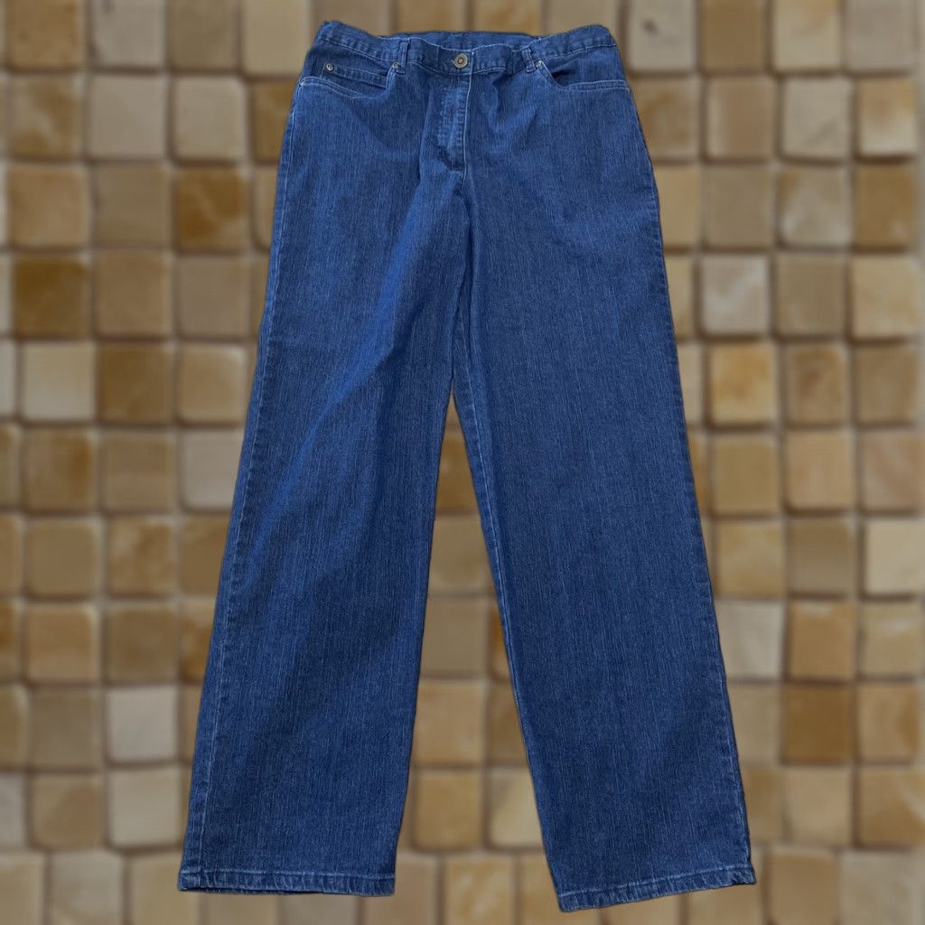 Vintage Ruby Rd Jeans Women Straight High Rise Elastic Waist Denim Blue Size 10 Adults Womens Size 32" / US 10 / IT 46 - 1 Thumbnail