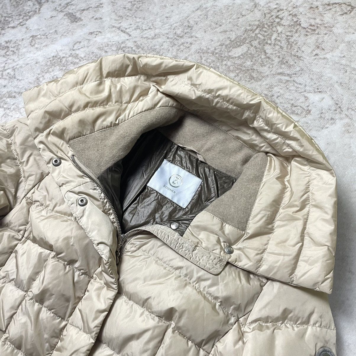 Bogner & Limonta Goose Down Puffer Long Jacket Parka Wool