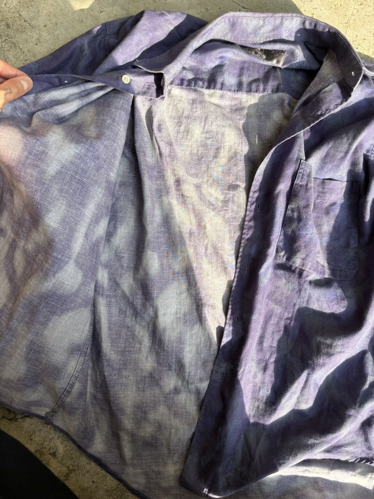 Designer Vintage Japanese shadow plaid dragon pattern shirt. Size US S / EU 44-46 / 1 - 4 Thumbnail
