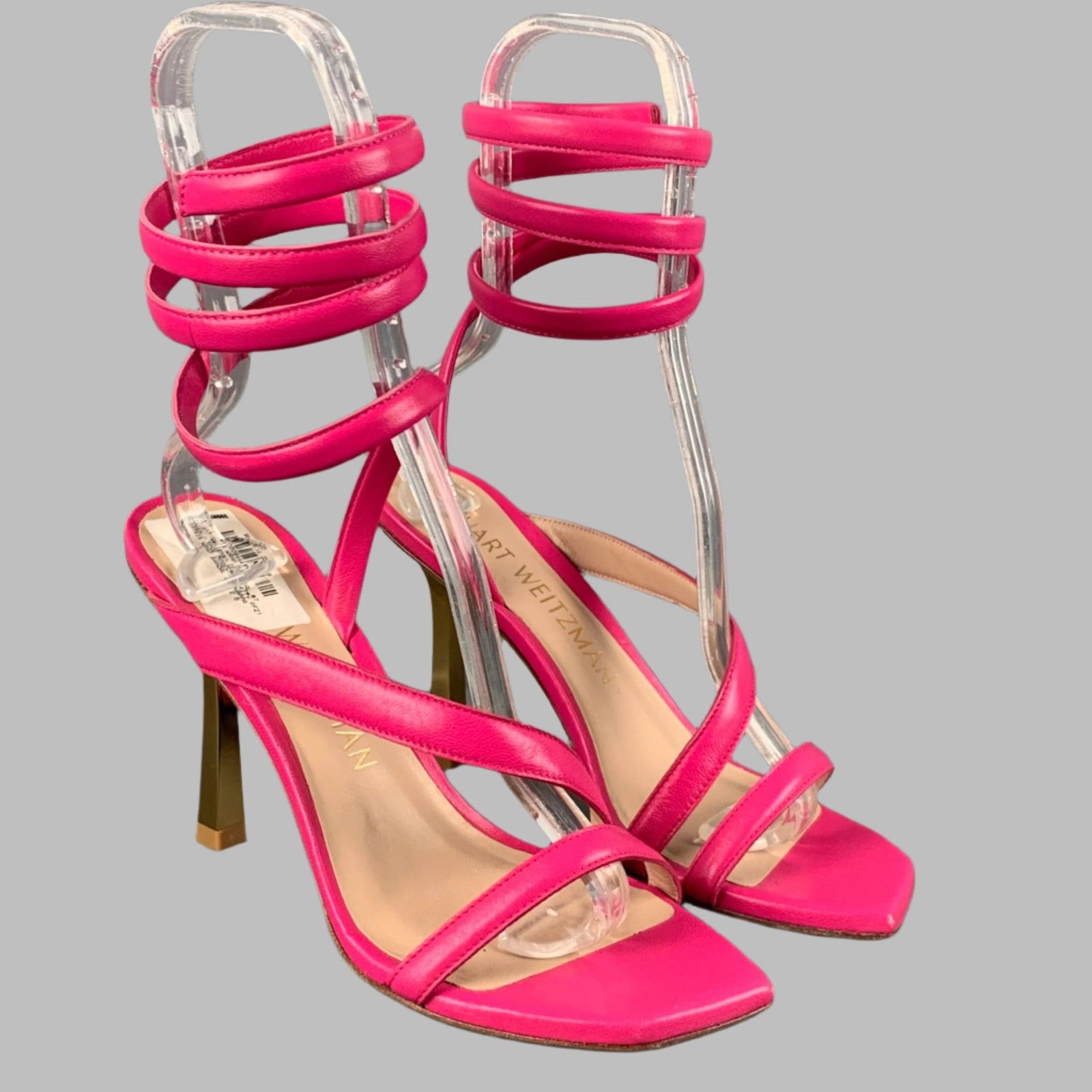 Stuart Weitzman STUART WEITZMAN 9 Beatrix Pink Gold Leather Strappy Sandals Size US 9.5 / IT 39.5 - 1 Thumbnail