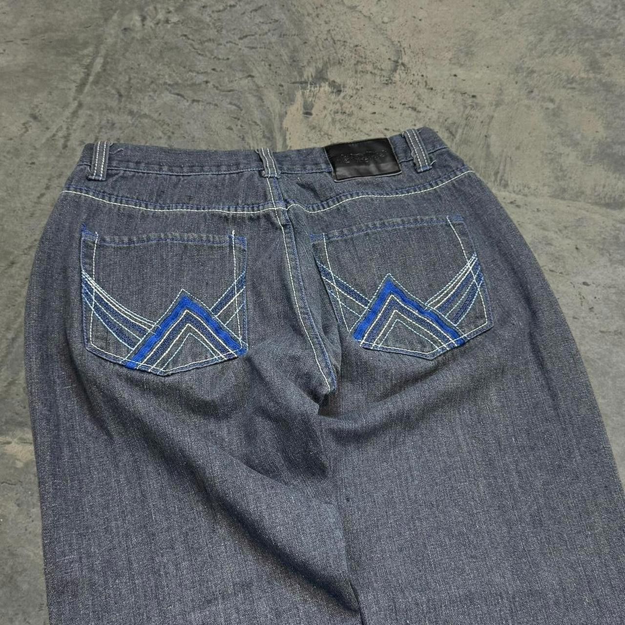 Japanese Brand × Vintage Vintage Y2K Urban Label Embroidered Baggy Wide Leg Jeans Size US 32 / EU 48 - 2 Thumbnail