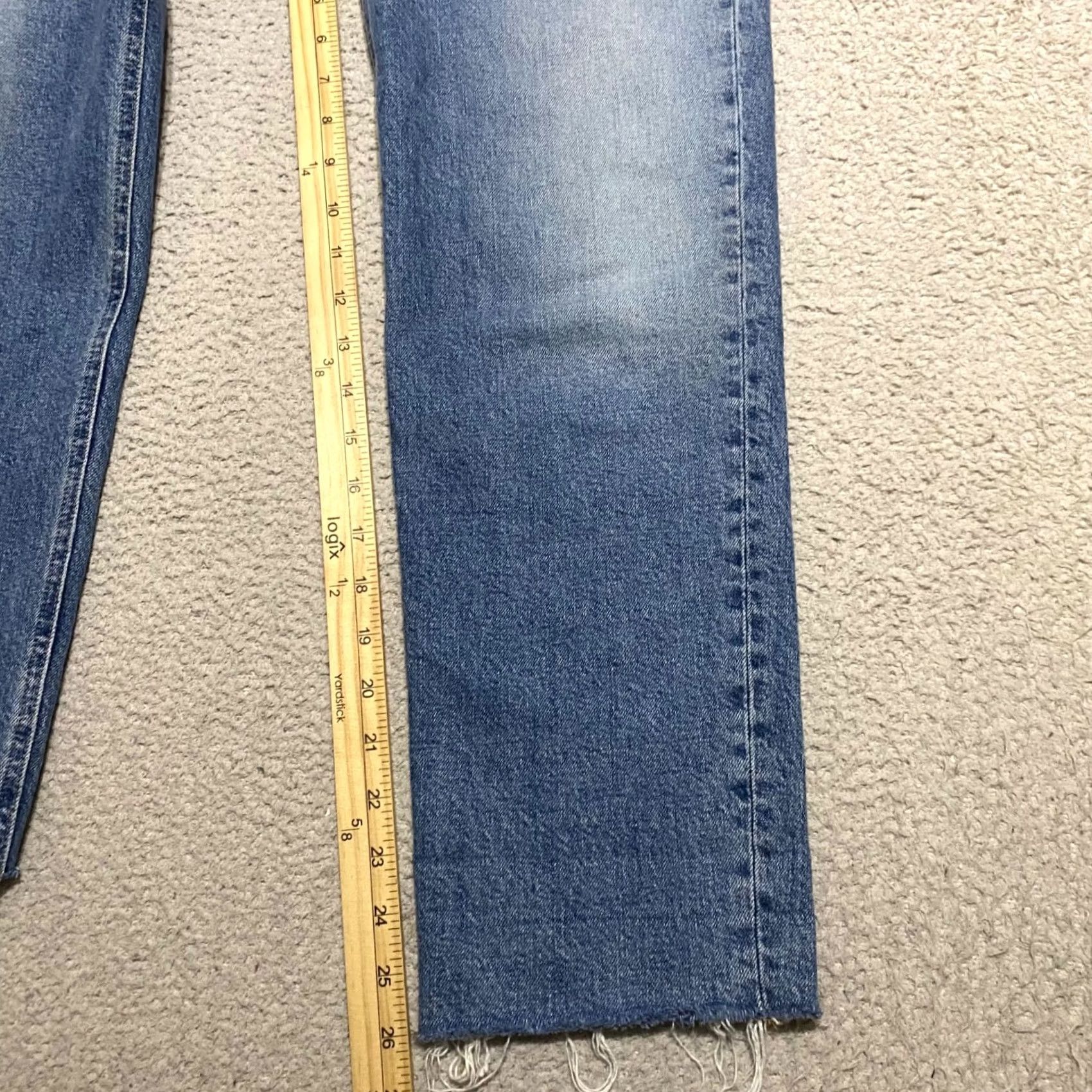 J.Crew J.Crew Jeans Womens 26 Classic Straight High Rise Denim Blue Medium Wash Raw Hem Size 26" / US 2 / IT 38 - 6 Thumbnail