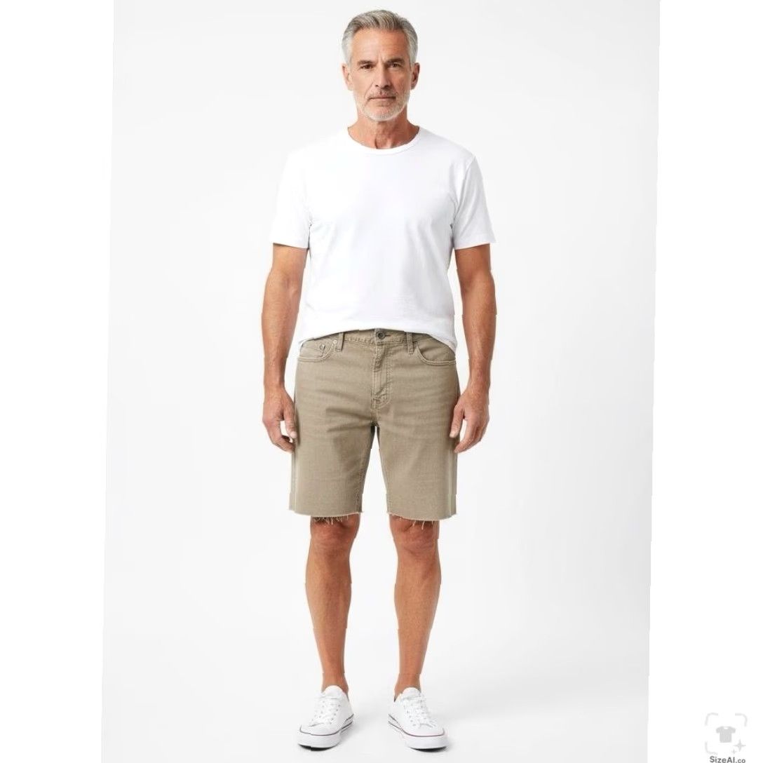 Levi's Levi's Bermuda Shorts Mens 34 Beige Denim 5-Pocket Zip Fly Raw Hem 514 Inseam 5 in Regular Fit Casual Summer Summer Mens Size US 34 / EU 50 - 4 Thumbnail