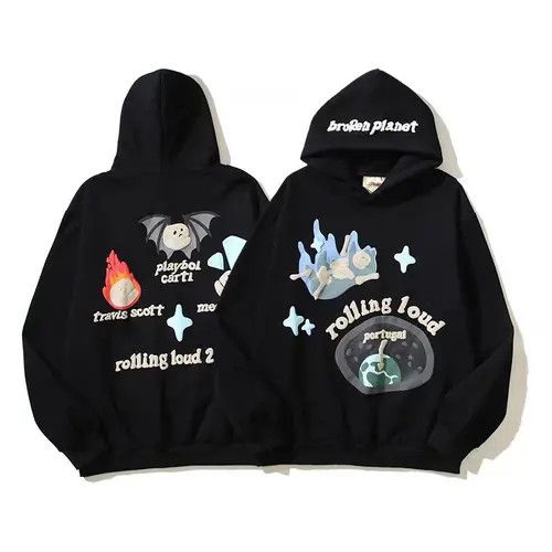 Japanese Brand Street Retro Dark Style Fun Skull Print Hooded Sweatshirt Size US L / EU 52-54 / 3 - 1 Thumbnail