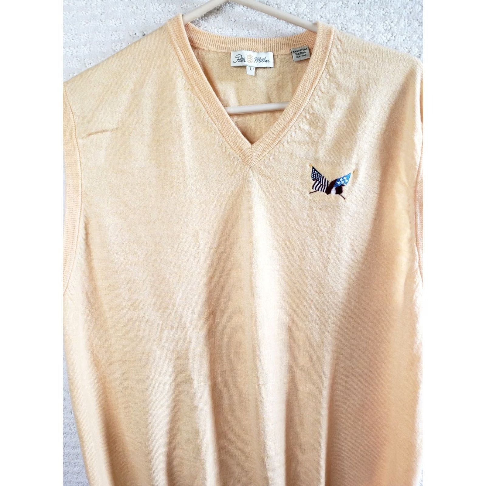 Peter Millar Peter Millar Vest Sweater Men's L Yellow Merino Wool V-Neck Golf Flags Classic Preppy 90s Seasonal Mens Size US L / EU 52-54 / 3 - 2 Thumbnail