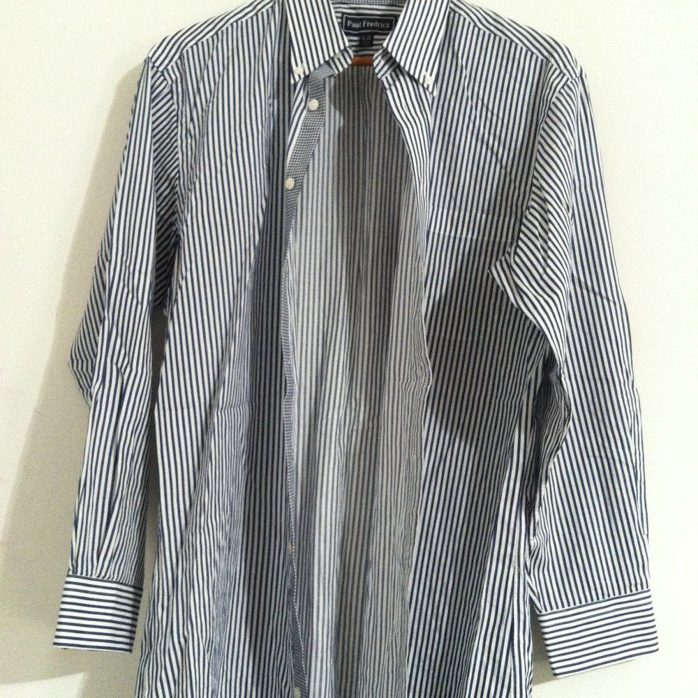 Paul Fredrick PAUL FREDRICK MENS BLACK COTTON DRESS SHIRT SIZE: 16-33 Size US L / EU 52-54 / 3 - 4 Thumbnail