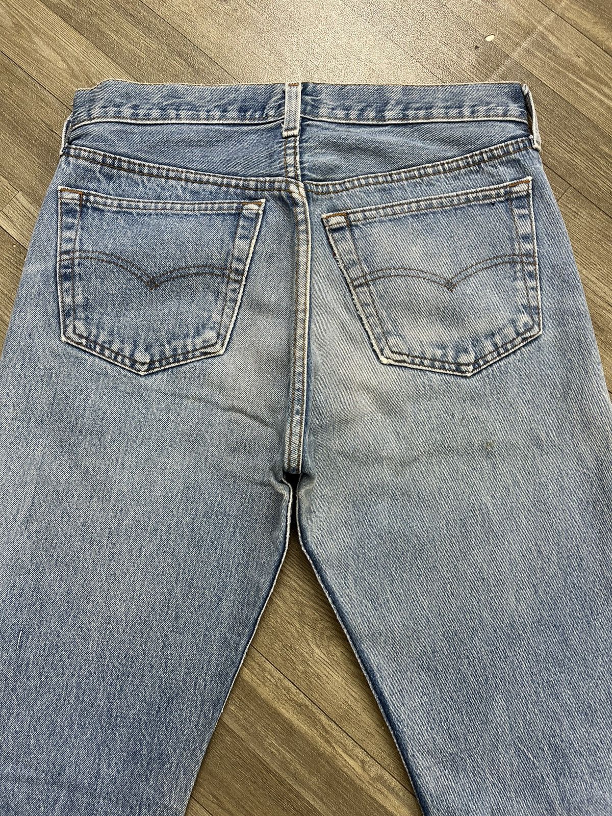 Levi's Vintage Clothing 🇺🇸1970s Vintage Levis 501XX Cut Off Straight Leg Blue Jeans Size US 29 - 20 Thumbnail