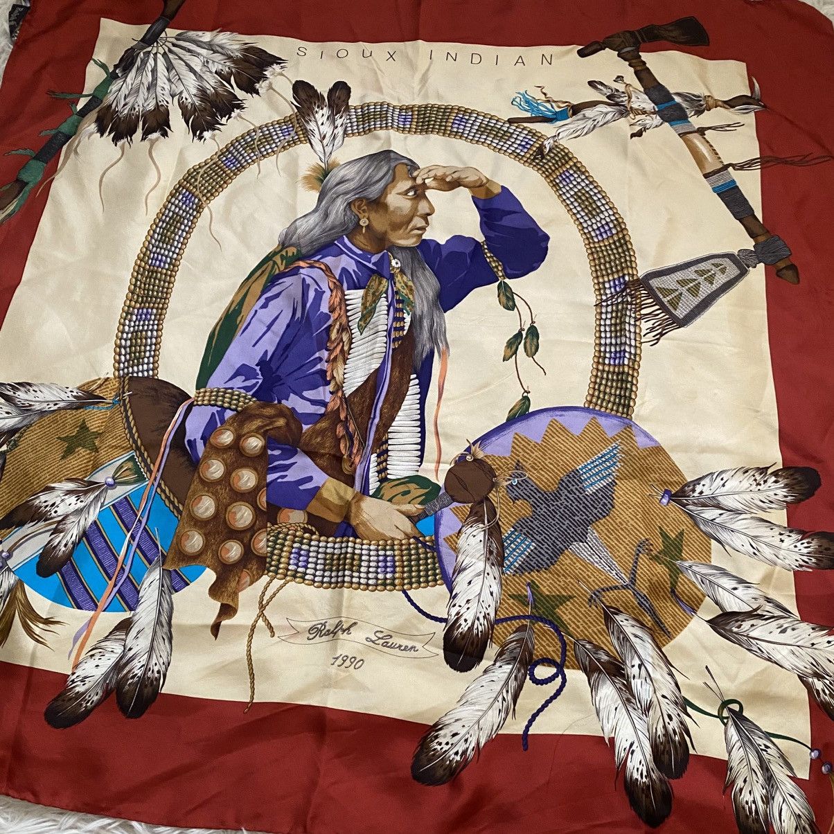 Ralph Lauren × Vintage Vintage Ralph Lauren Handchief Neckchief Bandana Sioux India Size ONE SIZE - 2 Thumbnail