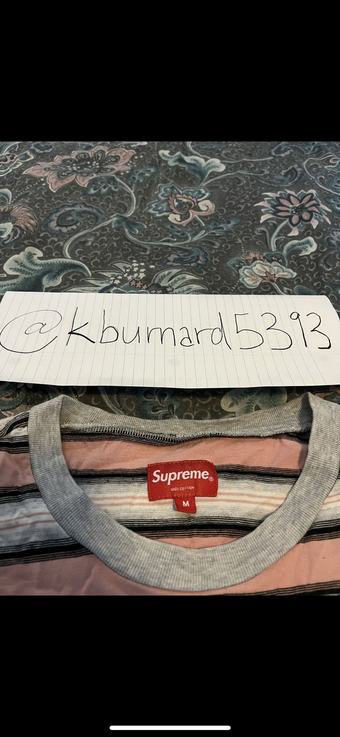 Supreme Supreme Shadow Stripe T-Shirt Size US M / EU 48-50 / 2 - 3 Thumbnail