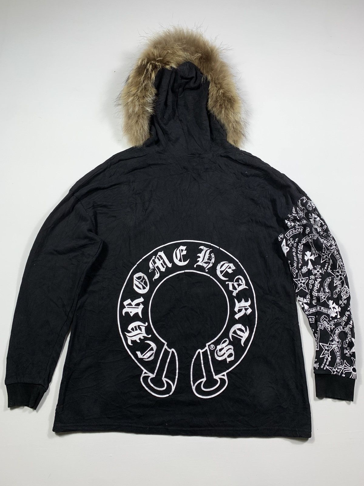 If Six Was Nine × Japanese Brand × Le Grande Bleu (L.G.B.) Crazy Fesyen Distressed Faux Fur Hoodie Cross y2k Style Size US L / EU 52-54 / 3 - 4 Thumbnail