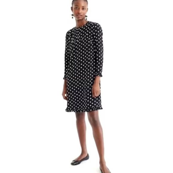 J.Crew J.CREW Womens Dress Black White Stars 100% Silk Size 2 Size XS / US 0-2 / IT 36-38 - 2 Thumbnail