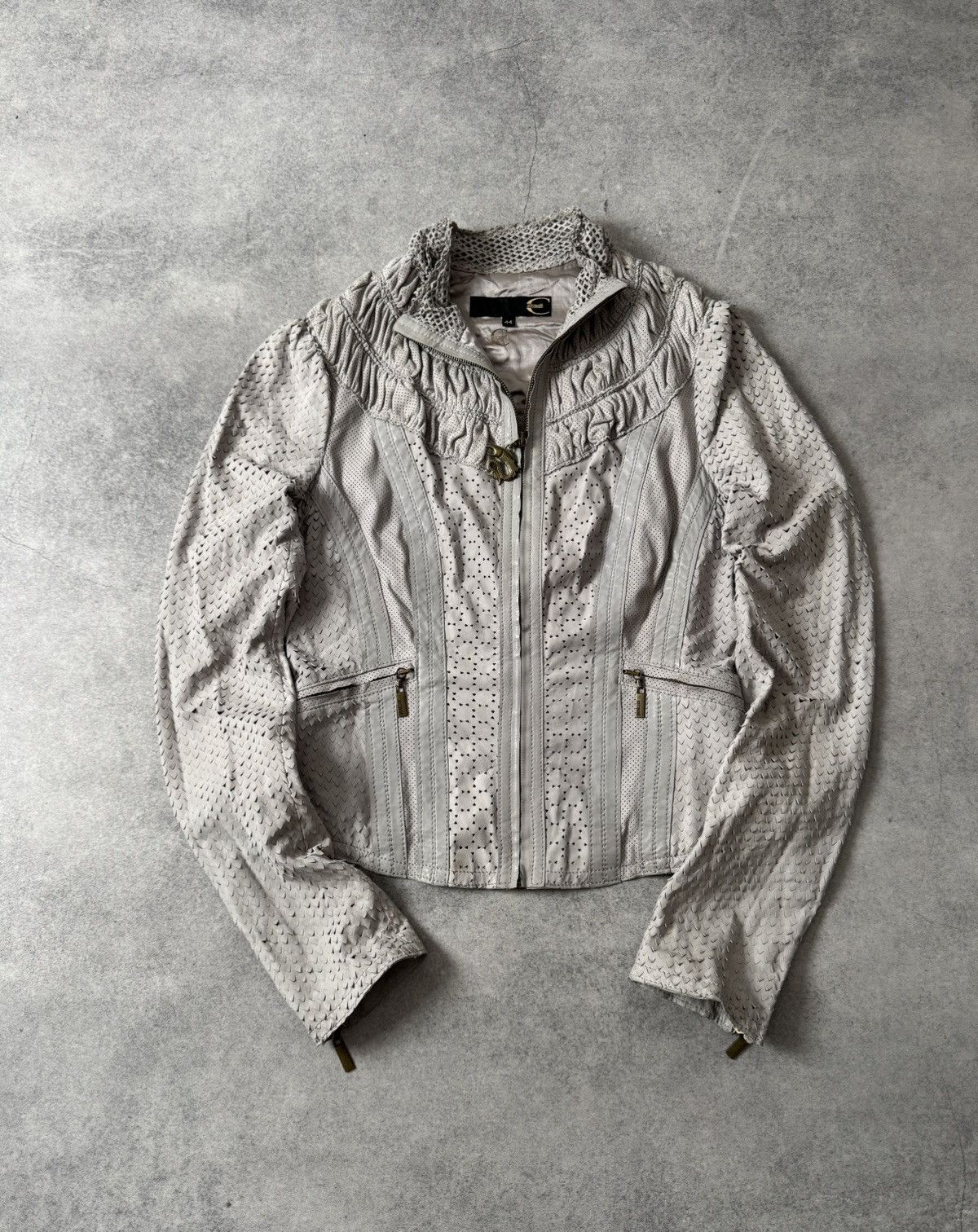 Just Cavalli Just Cavalli Archive Leather Ruffled Scale jacket Y2K 00s Size M / US 6-8 / IT 42-44 - 1 Thumbnail