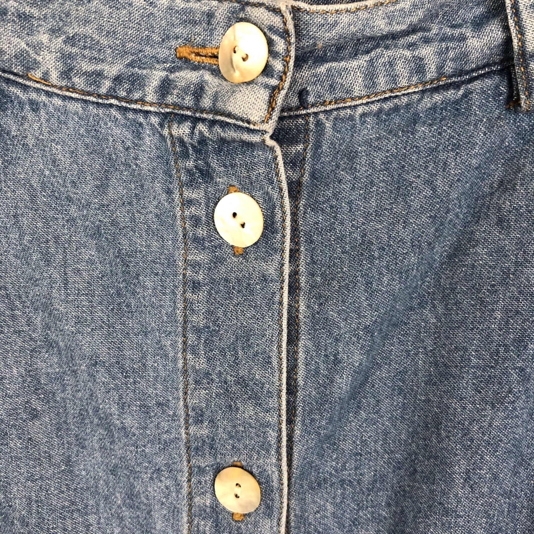 Vintage VINTAGE Cambridge Dry Goods Jean Skirt Womens 10 Blue Denim Button Front Modest 90s Bohemian Southwestern Maxi Pockets Womens Size 32" / US 10 / IT 46 - 5 Thumbnail