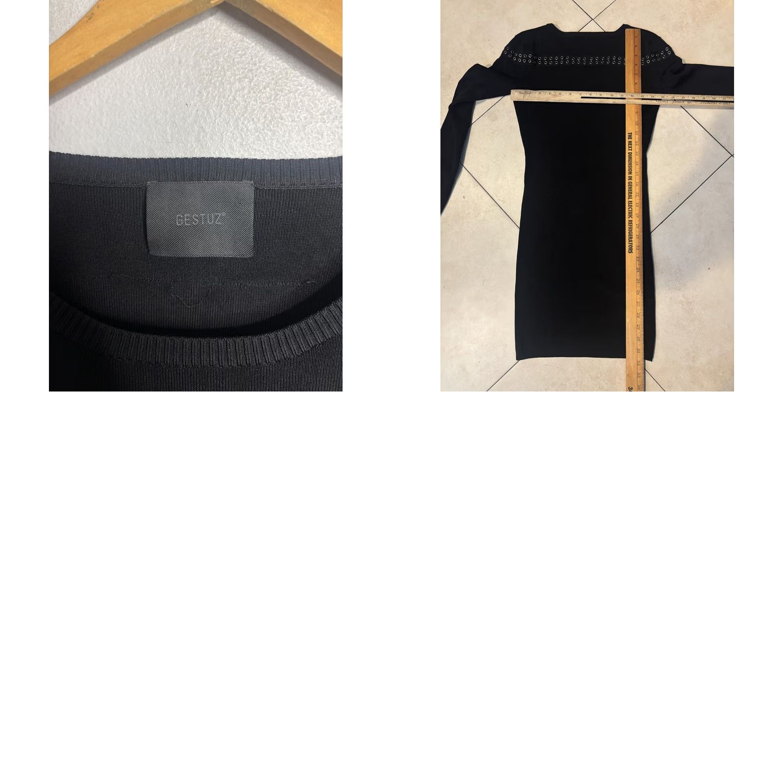 Gestuz Gestuz Sweater Dress Womens Small Black Eyelet Grommet Long Sleeve Bodycon Size S / US 4 / IT 40 - 8 Thumbnail