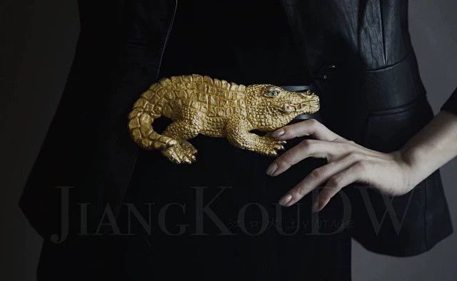Other Margarita Barrera Vintage 24k Gold Croc Belt Buckle 1990s Size ONE SIZE - 7 Thumbnail