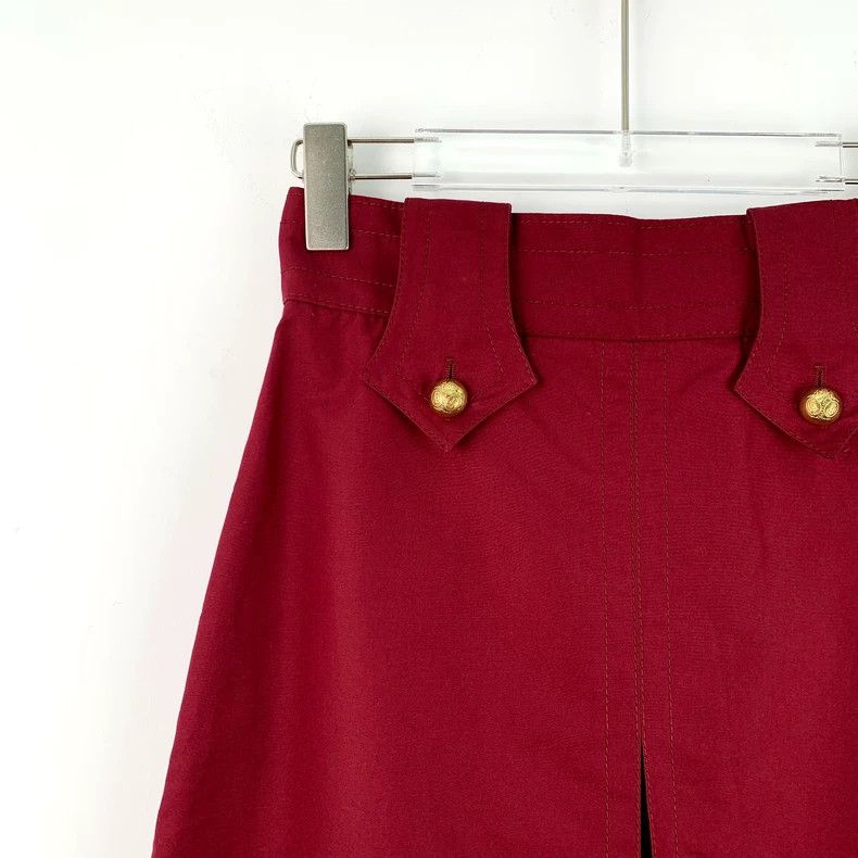 Gucci Gucci Red cotton hem split design casual skirt Size 25" / US 0 / IT 36 - 3 Thumbnail