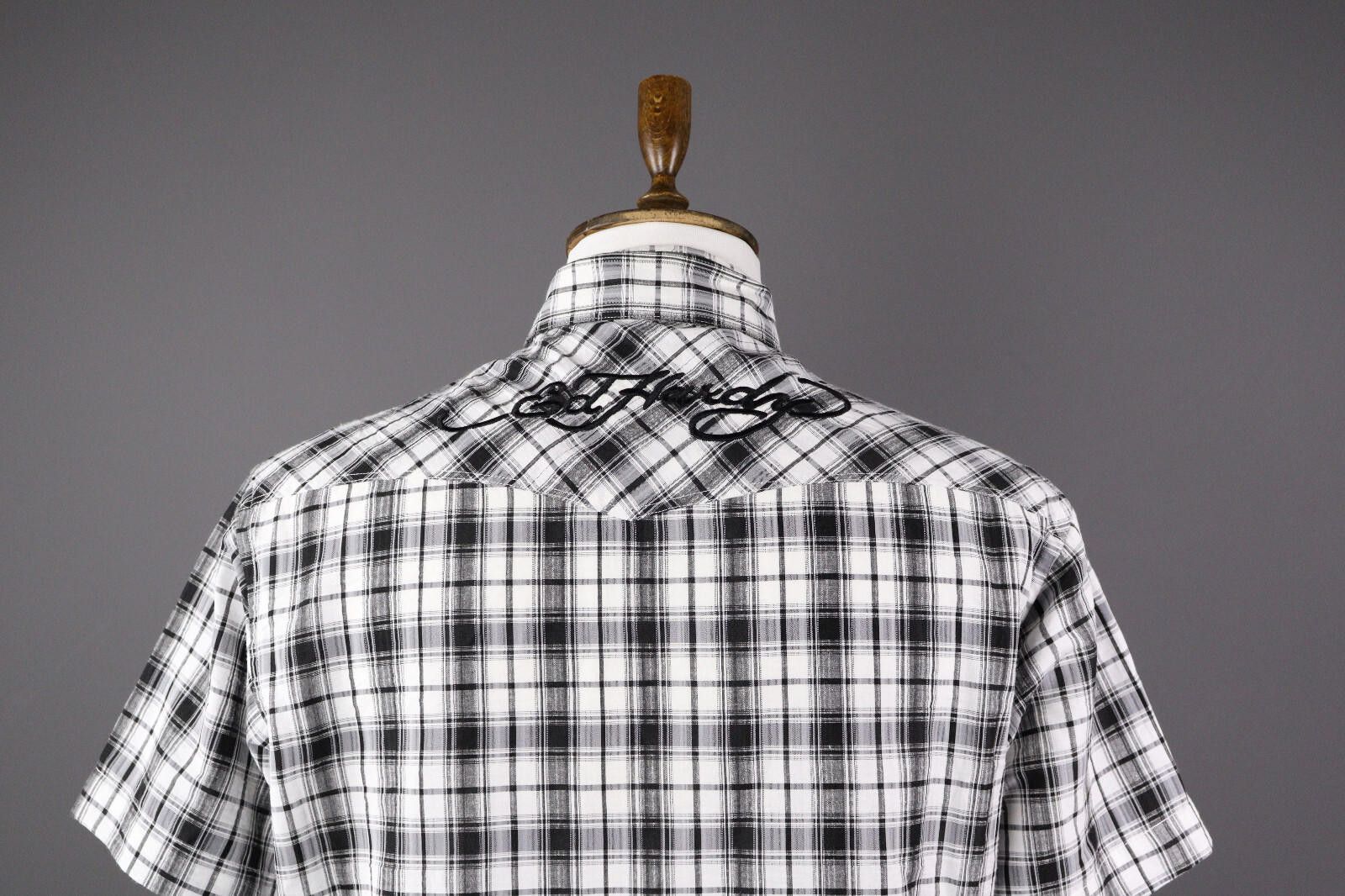 Ed Hardy Ed Hardy Check Casual Short Sleeve Button Down Shirt Size XL Size US XL / EU 56 / 4 - 6 Thumbnail