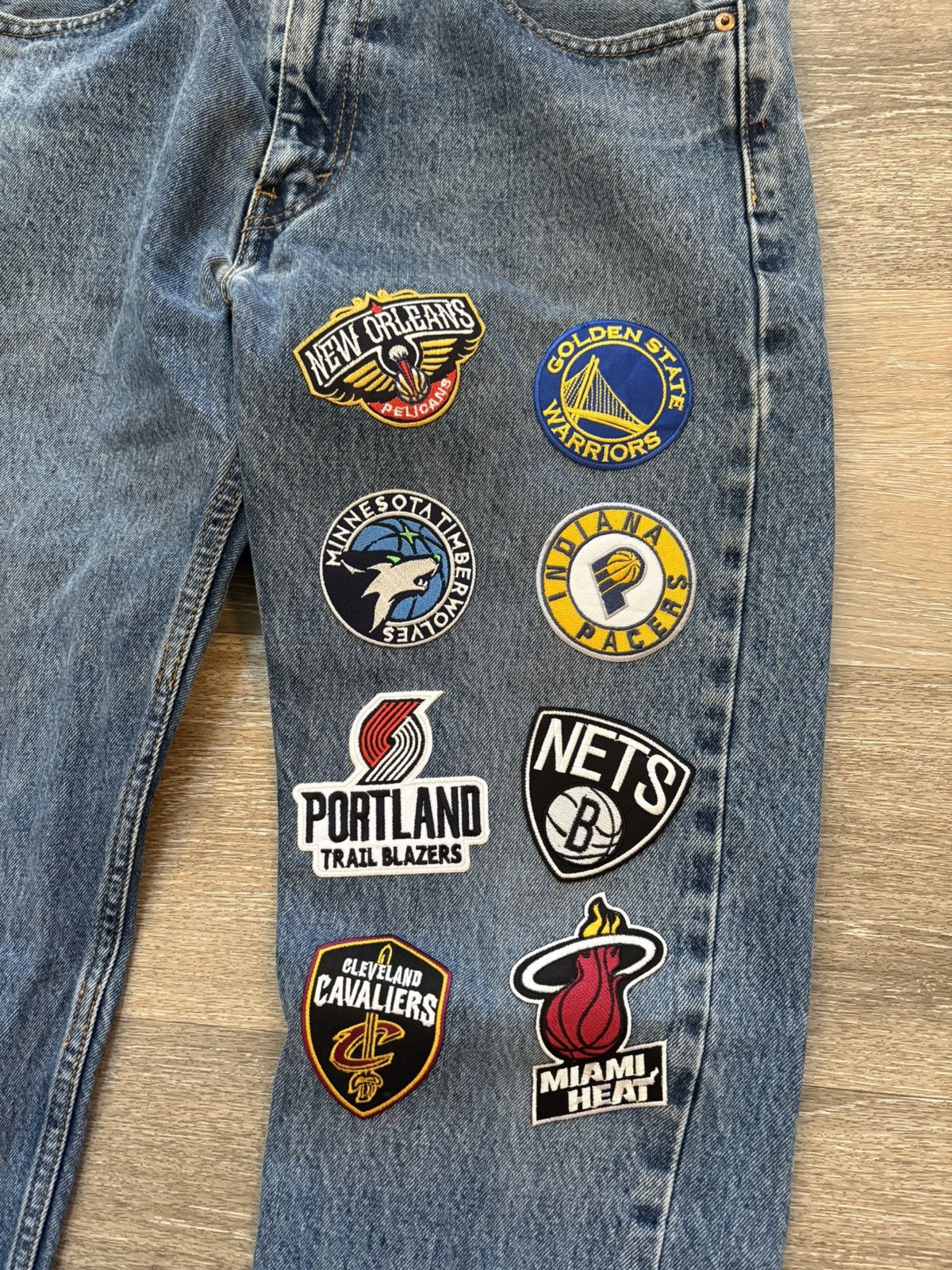 NBA Custom NBA Patches Denim Jeans Size US 33 - 2 Thumbnail