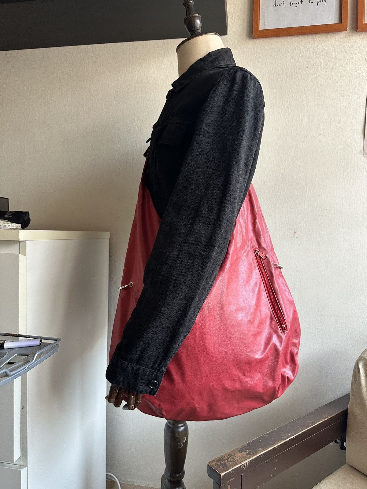 Japanese Brand 1990s BASARA TYO Red Leather Slouchy Hobo Sling Bag Size ONE SIZE - 11 Thumbnail