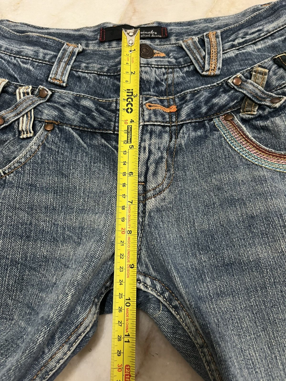 Japanese Brand DOUBLE WAIST DOMINATE HANDCRAFTED DISTRESED DENIM Size US 28 / EU 44 - 14 Thumbnail