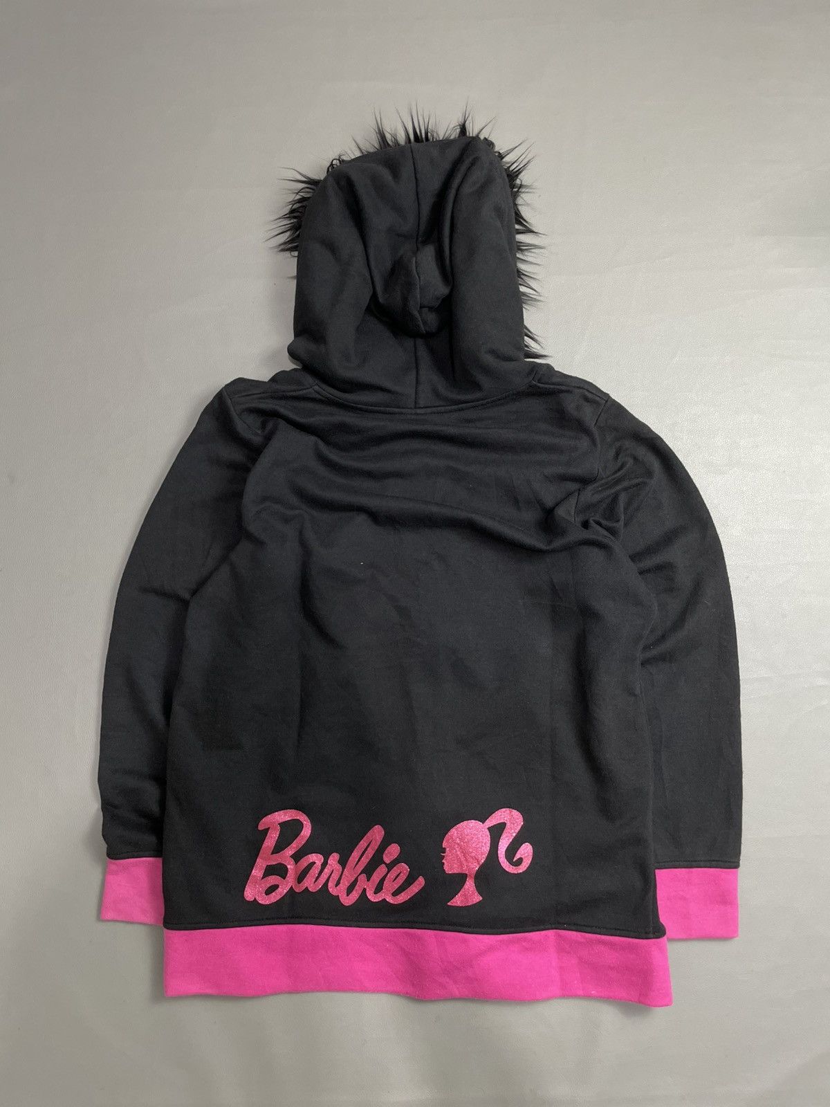 Beauty Beast Gothic Barbie Zip Black Fur Hoodie Size L / US 10 / IT 46 - 4 Thumbnail