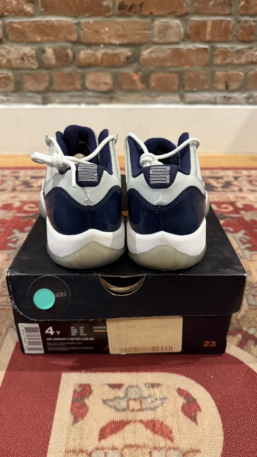 Jordan Brand × Nike Air Jordan 11 Retro Low BG “Georgetown” 2015 – Sz 4Y – DS Size US 5 / EU 37 - 4 Thumbnail