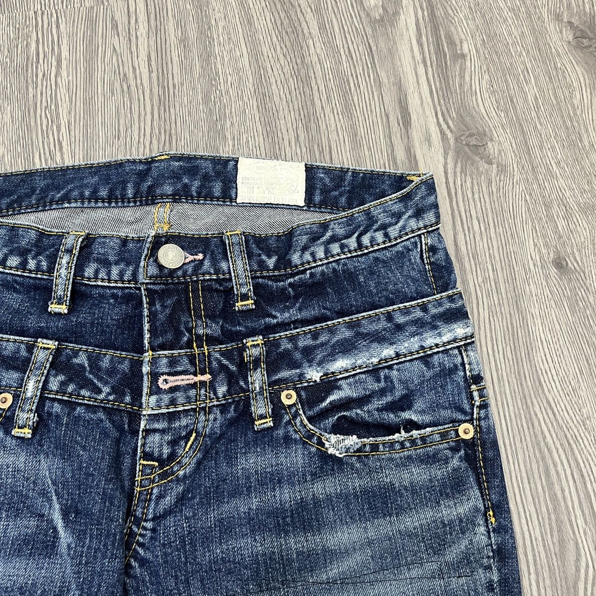 Japanese Brand Antgauge - Double Waist Distressed Patchwork Denim Ifaix Lgb Size US 27 - 6 Thumbnail
