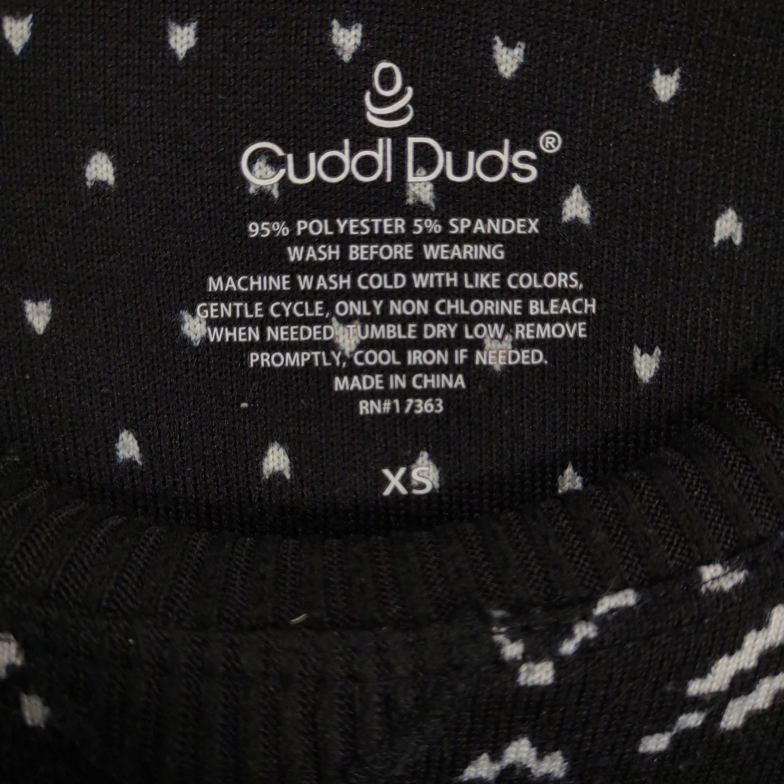 Other Cuddl Duds Women's XS Fair Isle Print Black White Knit Top Size XS / US 0-2 / IT 36-38 - 2 Thumbnail