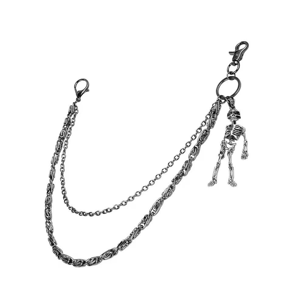Other Double Metal Waist Key Chain Skull Head Skeleton Pants Size ONE SIZE - 2 Thumbnail