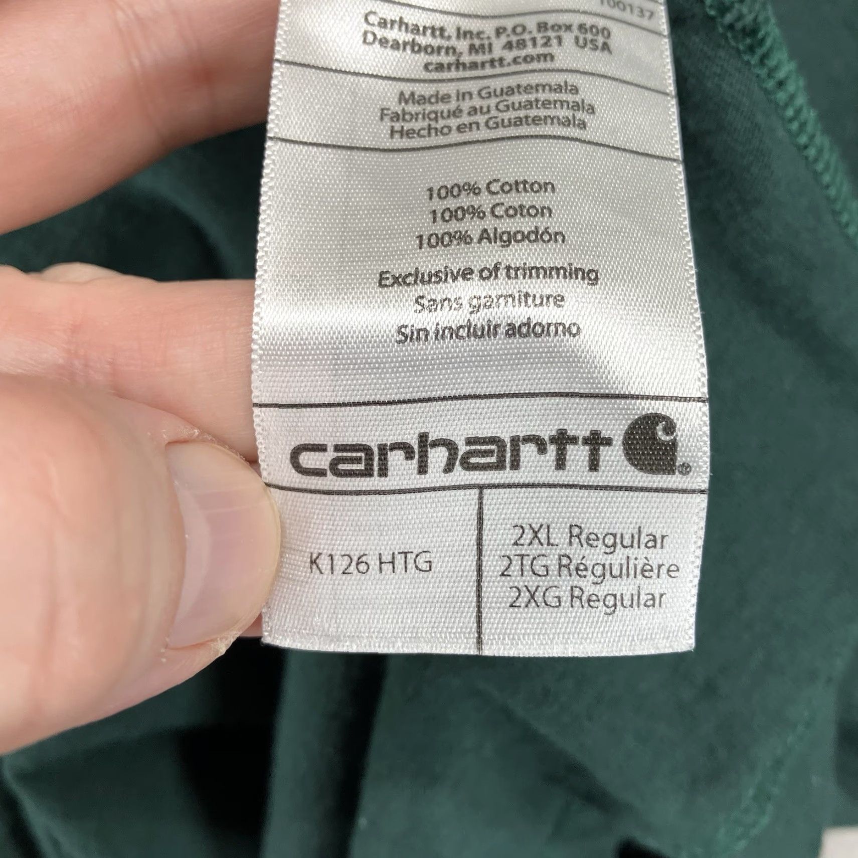 Carhartt Carhartt Men’s T-Shirt 2XL Crew Neck Forest Green Workwear Pockets Classic Outdoor Size US XXL / EU 58 / 5 - 7 Thumbnail