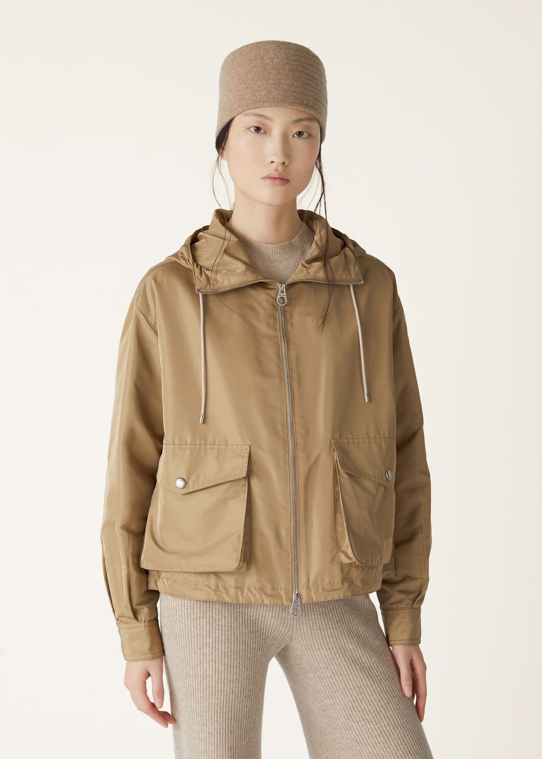 Loro Piana o1srvl11e0825 FAO6128 Brussel Blouson Jacket in Beige Size S / US 4 / IT 40 - 4 Thumbnail