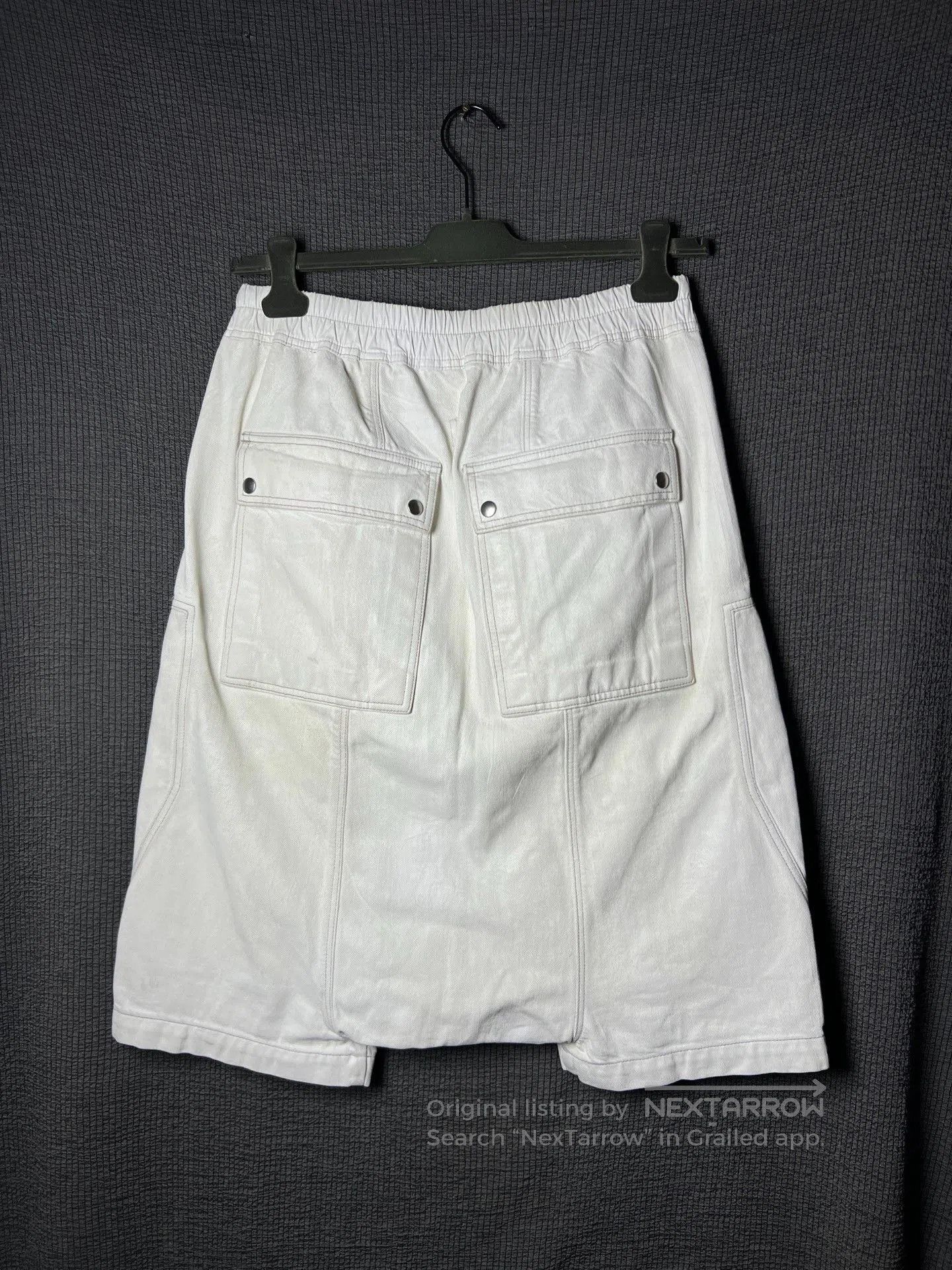 Rick Owens Rick Owens White Waxed Shorts. Size US 38 / EU 54 - 3 Thumbnail