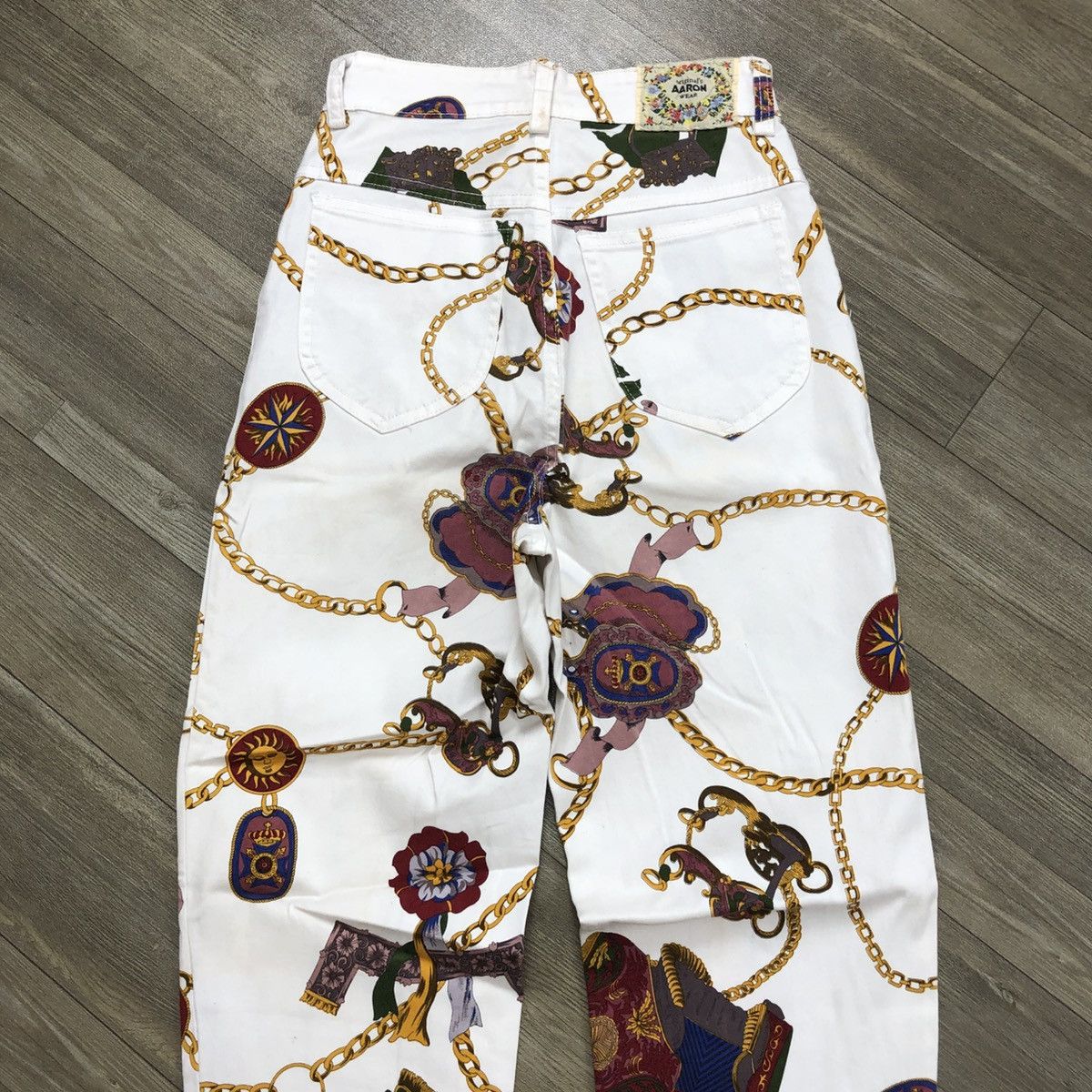 Vintage Crazy Vintage 90s Chain Bondage Fullprint Vescae Style Jeans Size 24" / US 00 / IT 34 - 14 Thumbnail